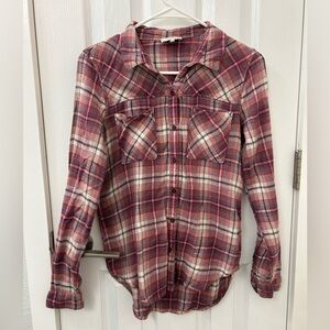 Lucky Brand Red and White Plaid Shirt